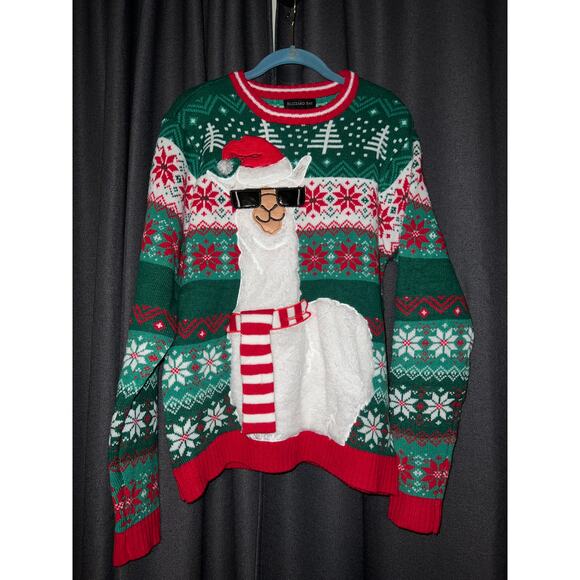 Ugly Christmas Sweater Xmas Size Medium Llama - Picture 1 of 3